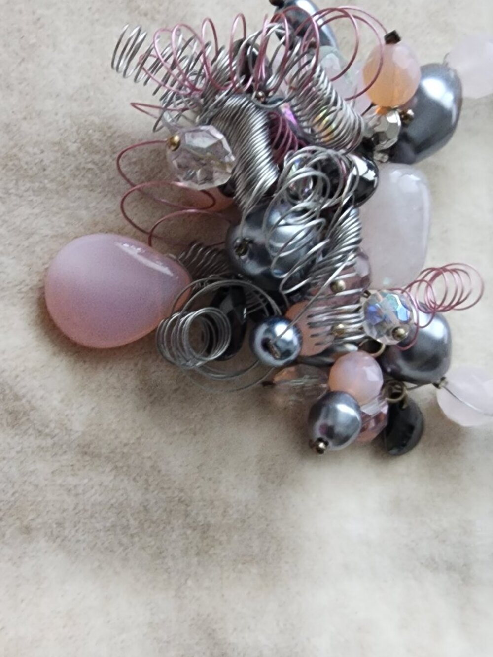 Pink-Grey tones necklace